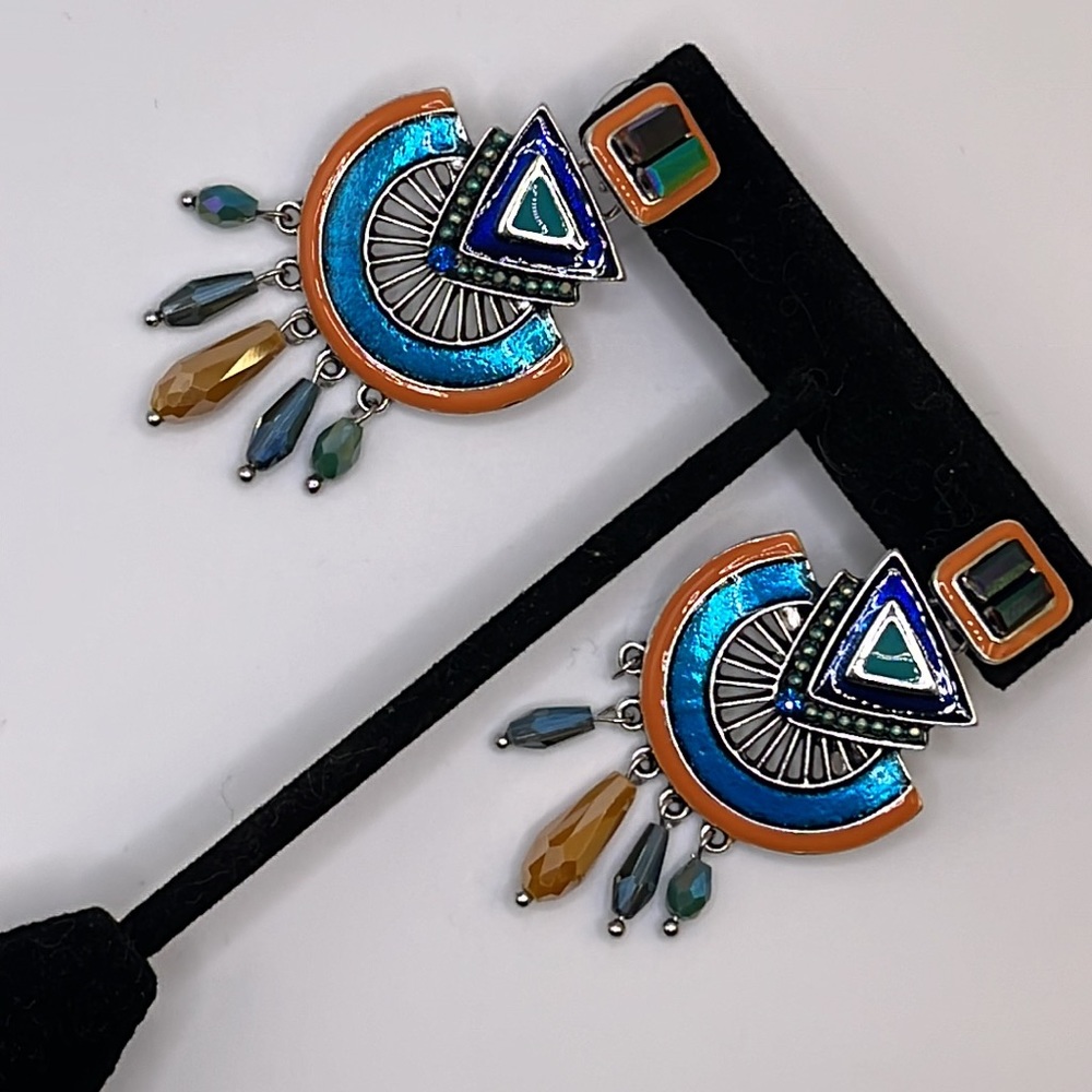 Geometric Drop Earrings - Picture 4 of 6